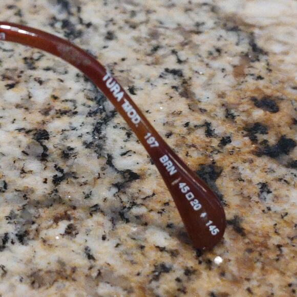 Vintage Tura 197 Eyeglasses Oval Bronze Frame 45-20-145 Made in Italy Unisex Ret - Picture 7 of 13